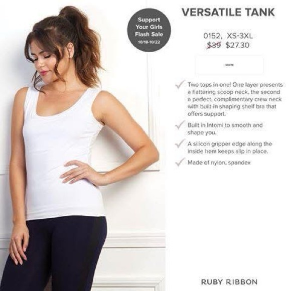 Ruby Ribbon Versatile Tank White - Picture 2 of 7